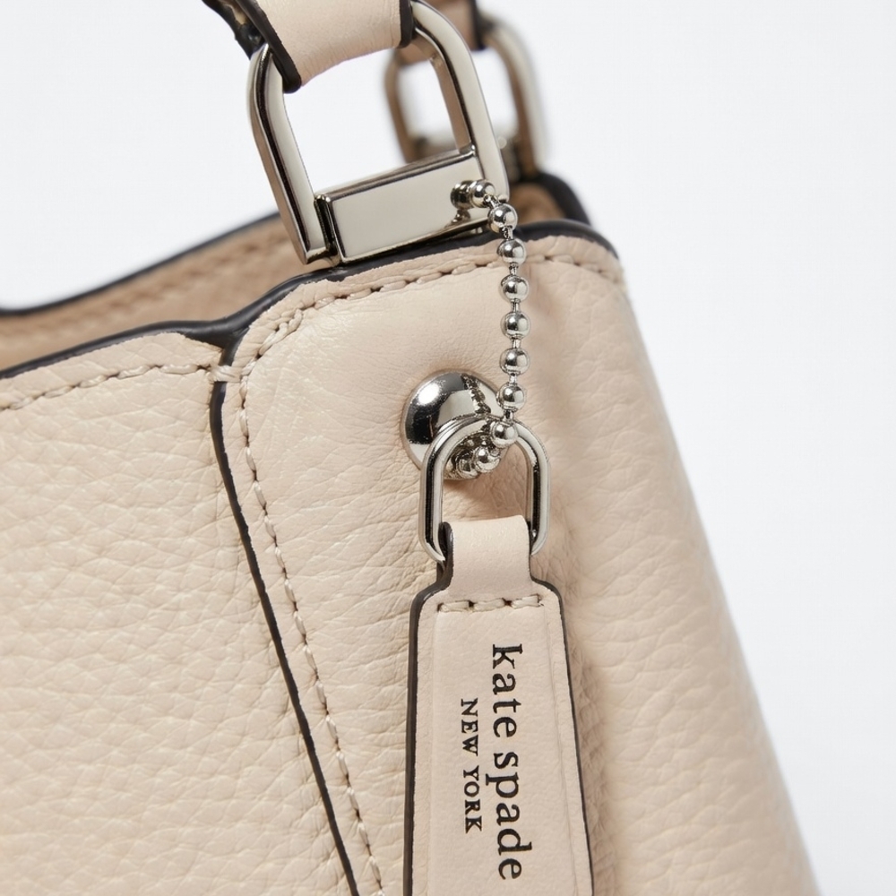 Authentic Kate Spade New York Two-Tone Pebbled Leather Shoulder Bag Cre Ta - Picture 5 of 12